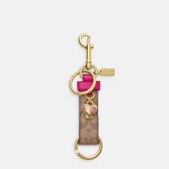 Coach Accessories Coach Trigger Snap Bag Charm In Signature Canvas
